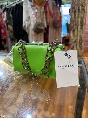 Few Moda new with tags mini chain strap crossbody lime green